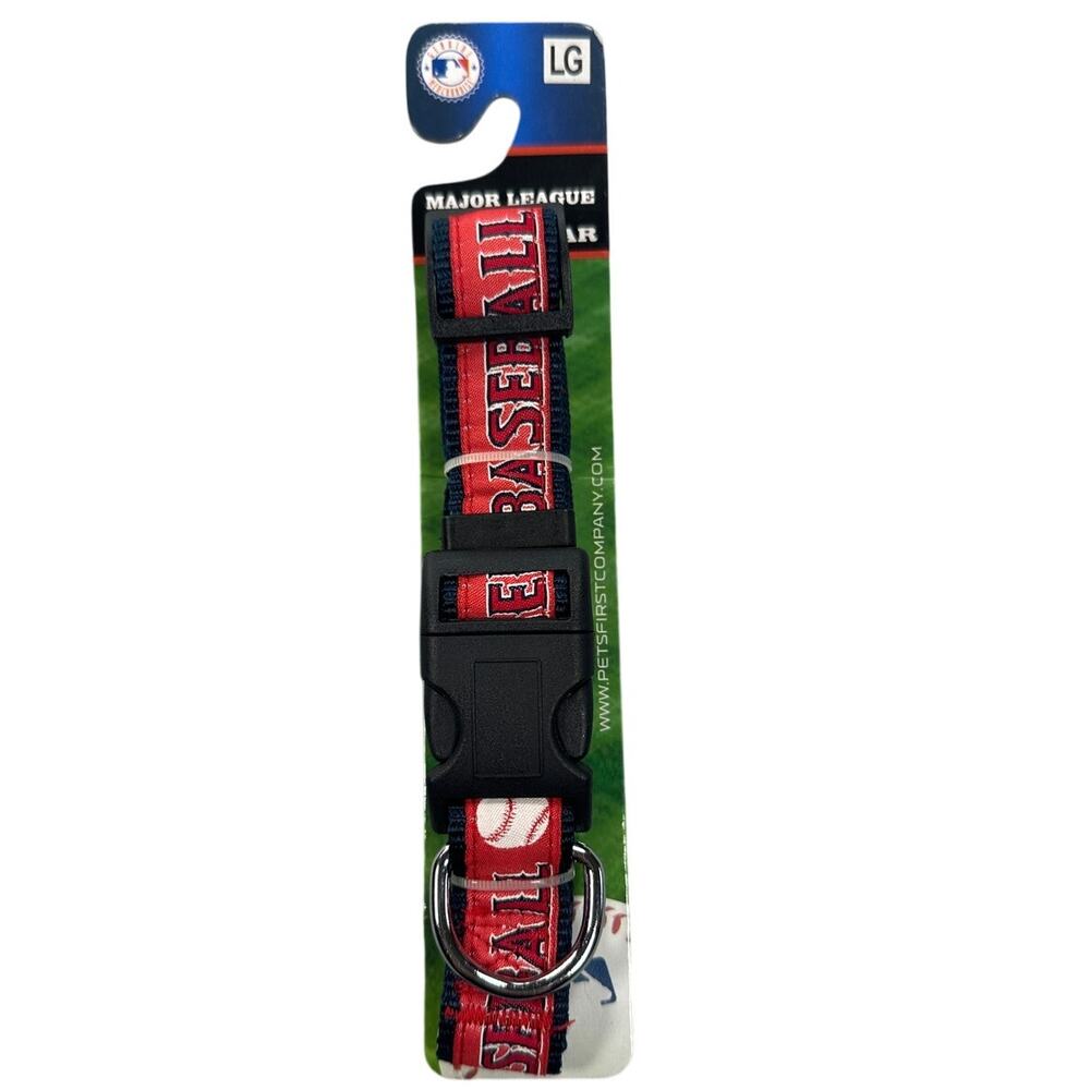 Pets First MLB Los Angeles Angels Adjustable Nylon Dog Collar Large LAA-3036-LG